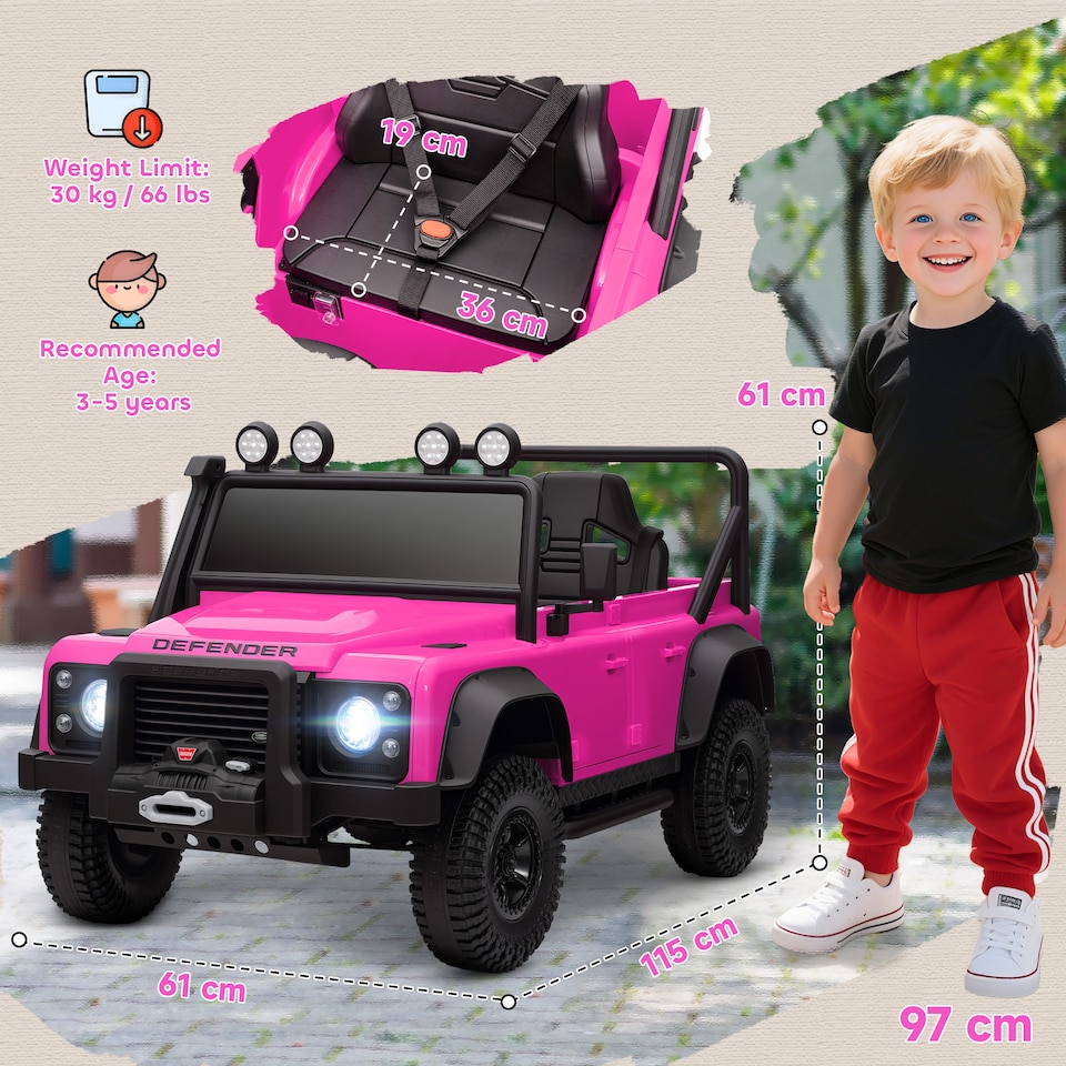 image 1 of AIYAPLAY Kids Ride On Car, 12V Battery-Powered Electric Car with Remote Pink