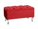 image 1 of Londona 180cm Chesterfield Ottoman Storage Bench - Plush Velvet Shoe Bench - Red Upholstery Footstool with Storage