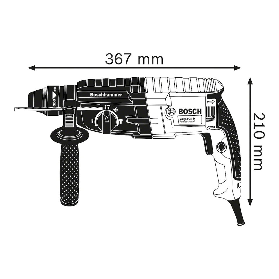 image 1 of Bosch Professional GBH 240 SDS+ Rotary Hammer Drill 240v 0611272170