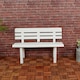 image 2 of 2 Seater Plastic Garden Bench Weather Resistant Waterproof Outdoor Furniture | White | White