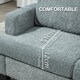 image 3 of HOMCOM 138 cm Chenille Fabric Loveseat Sofa with S-springs, Light Grey 