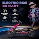 image 3 of HOMCOM Electric Go Kart for Kids, 12V Battery Powered Drift Kart with Dual Speed, Forward and Reverse, Safety Belt for Boys and Girls, Ages 3-8 Years, Pink