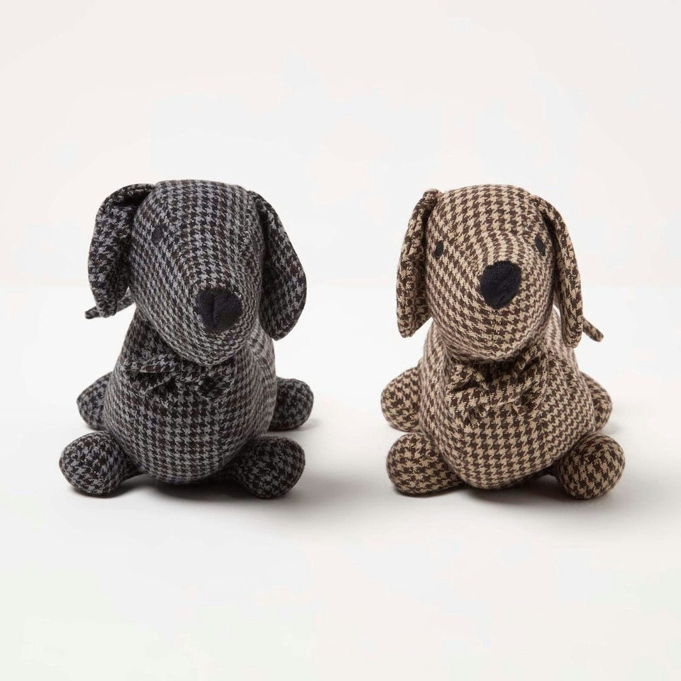 image 1 of Homescapes Fabric Dog Draft Stopper, Set of 2 Dachshund Door Draft Stoppers