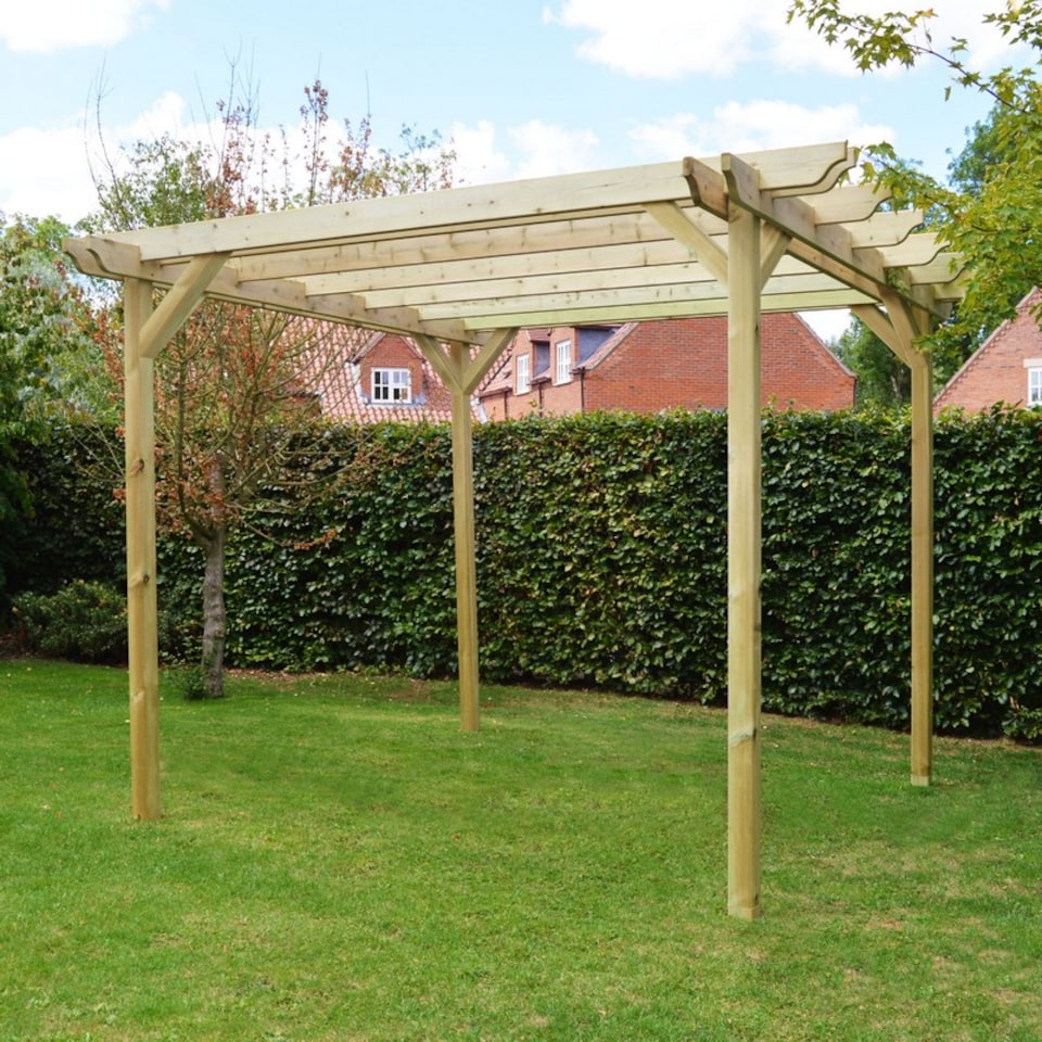 image 1 of Double Garden Pergola - Wood - L240 x W360 x H270 cm - Light Green