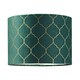 image 1 of Modern Soft Brushable Forest Green Velvet 25cm Lamp Shade with Gold Foil Decor | Green