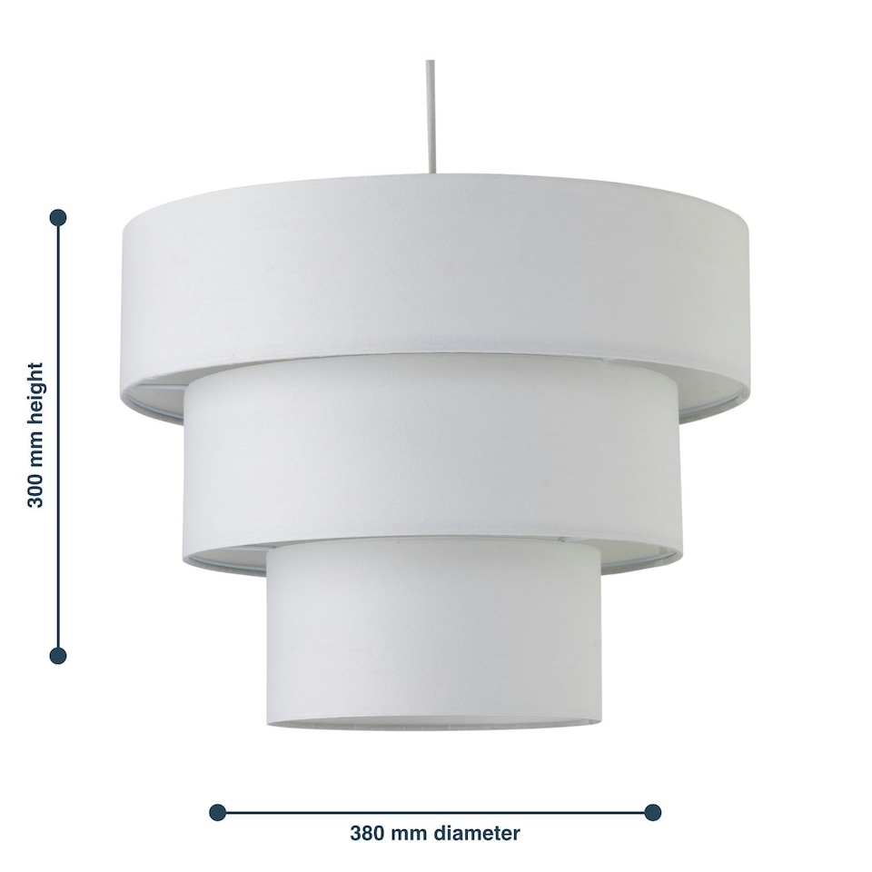 image 1 of Barty - White 38cm Tiered Pendant Shade White