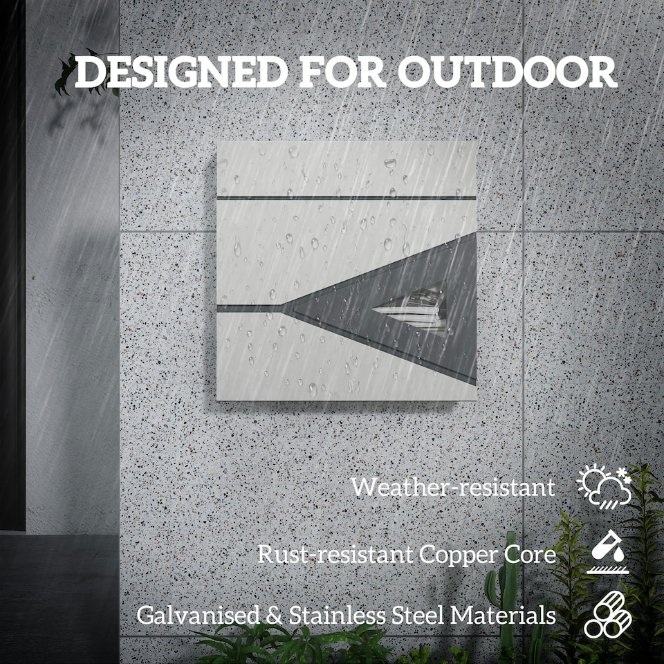 image 1 of HOMCOM Modern Wall Mounted Post Box, Weatherproof Letterbox with Lock Black