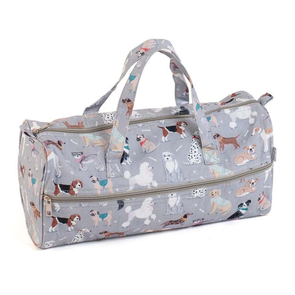 image 1 of Hobby Gift Knitting Storage Bag, Grey Dogs