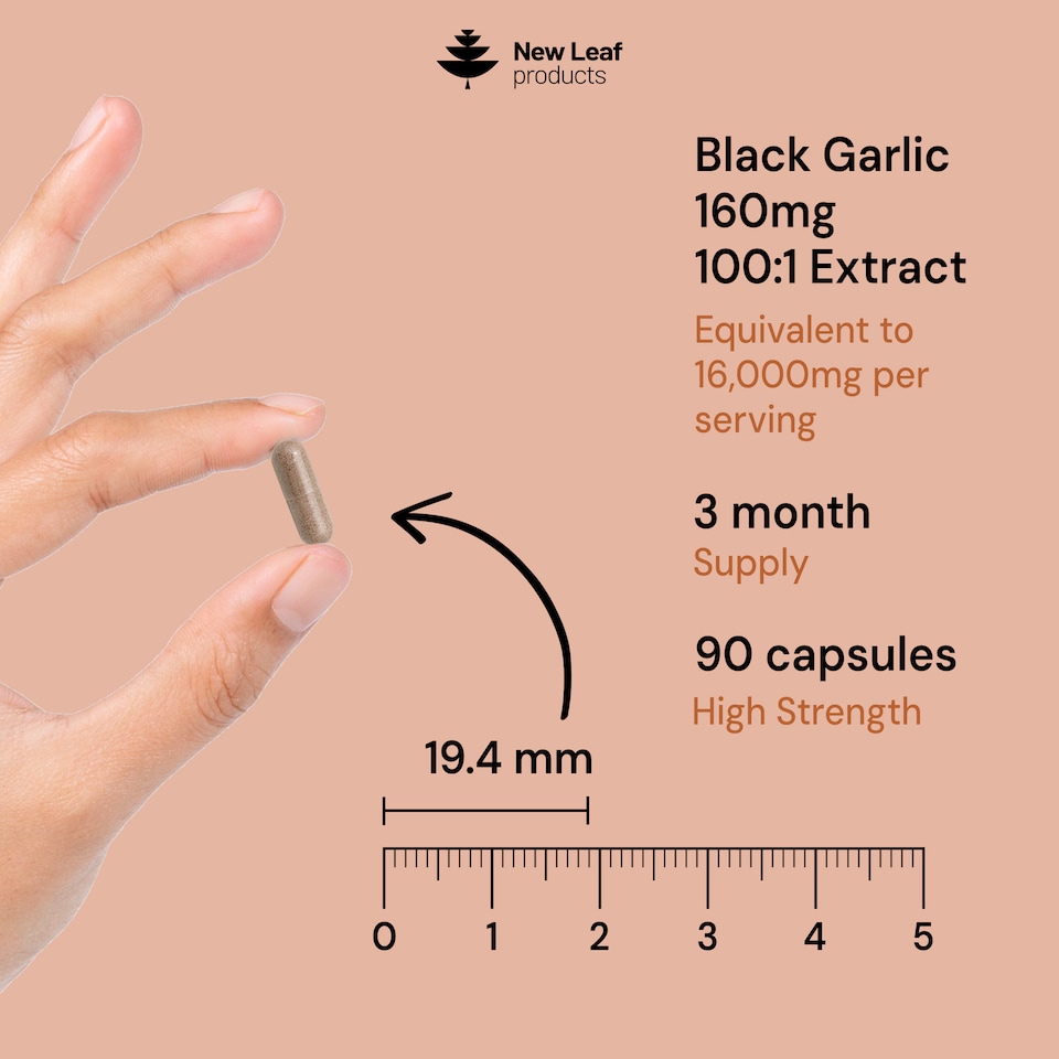 image 1 of Black Garlic Capsules + Naturally Occurring SAC & Polyphenols - 180 Vegan Capsules