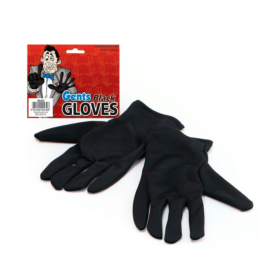 Bristol Novelty Mens Gents Gloves (1 Pair) - Black - One Size