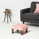 image 3 of Homescapes Mable Pink Velvet Square Footstool