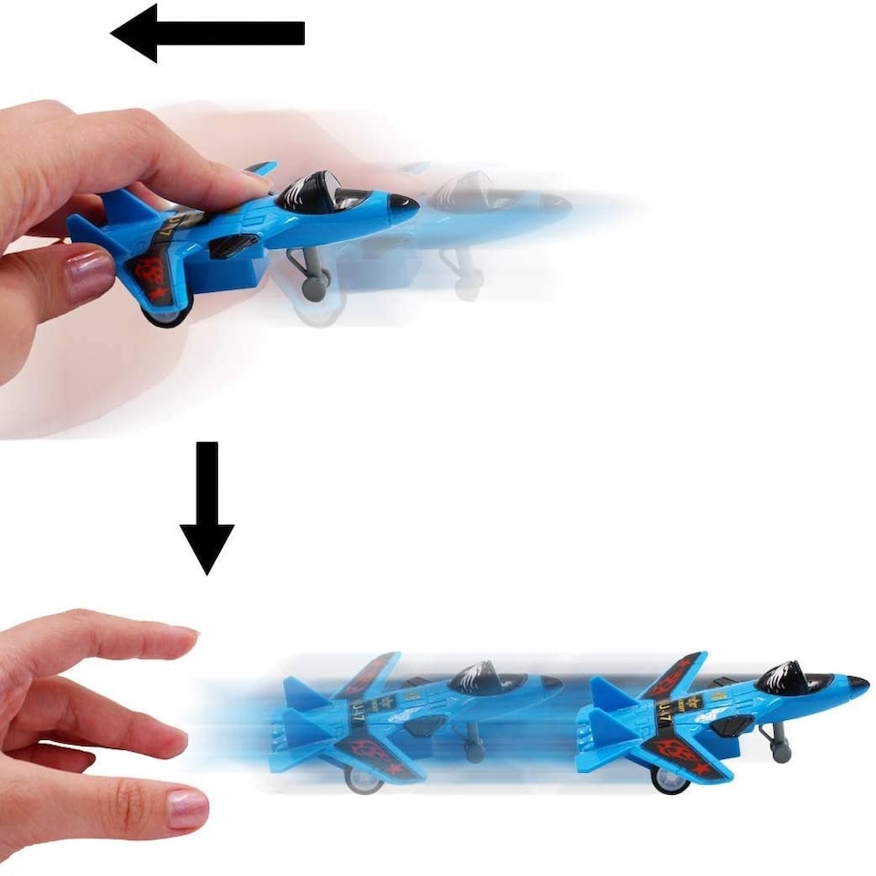 image 1 of 12-Piece Pull-Back Aircraft Toy Set – Jets, Helicopters & Bombers for Kids