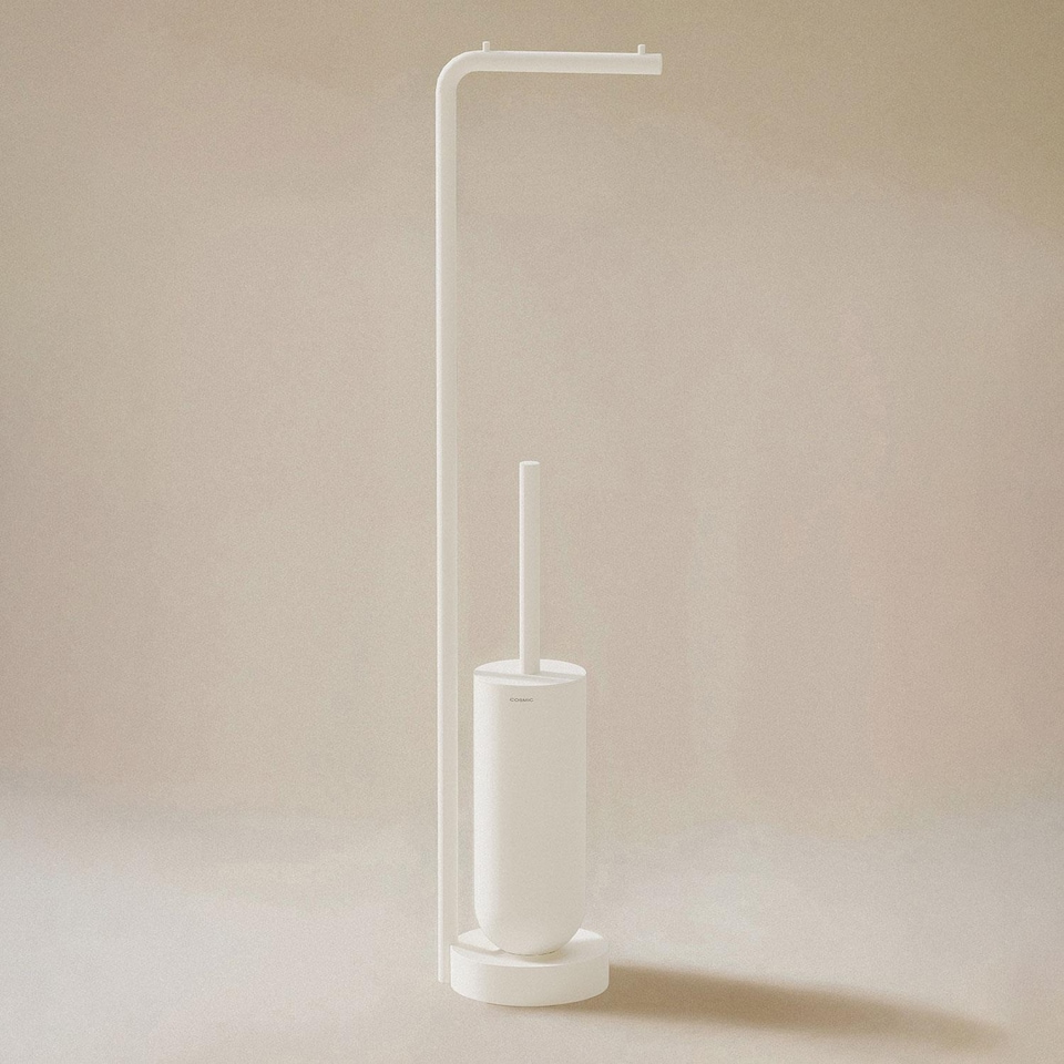 image 1 of COSMIC Toilet brush with Toilet roll holder, Matt white, GEYSER Collection
