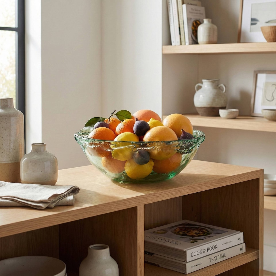 image 1 of Large Glass Fruit Bowl 29cm