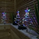 image 7 of 45cm Set of 4 Light up White Spiral Christmas Tree Garden Path Lights with 100 Multi-Coloured LEDs