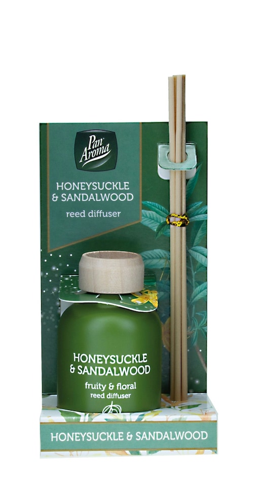 image 1 of Pack of 3 Pan Aroma Honeysuckle & Sandalwood Reed Diffusers 50ml