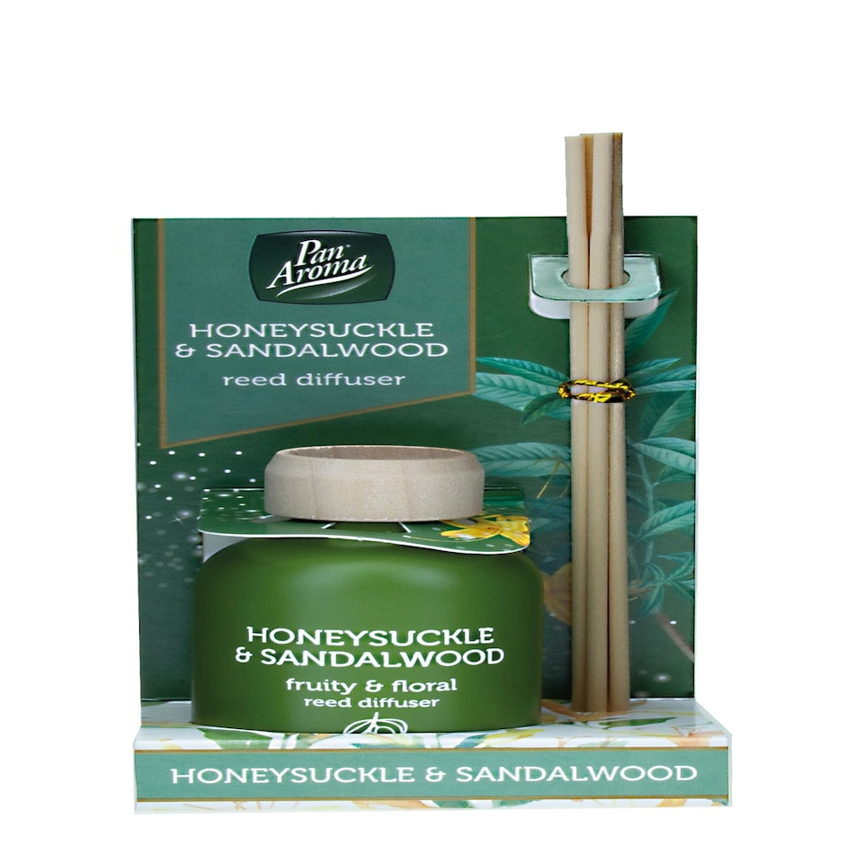 image 1 of Pack of 3 Pan Aroma Honeysuckle & Sandalwood Reed Diffusers 50ml