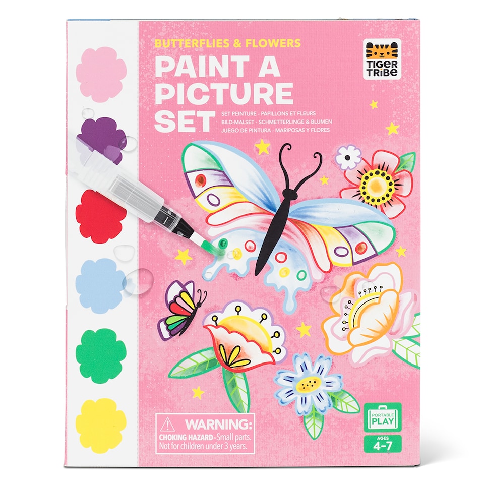 image 1 of Paint-A-Picture Set - Butterflies & Flowers