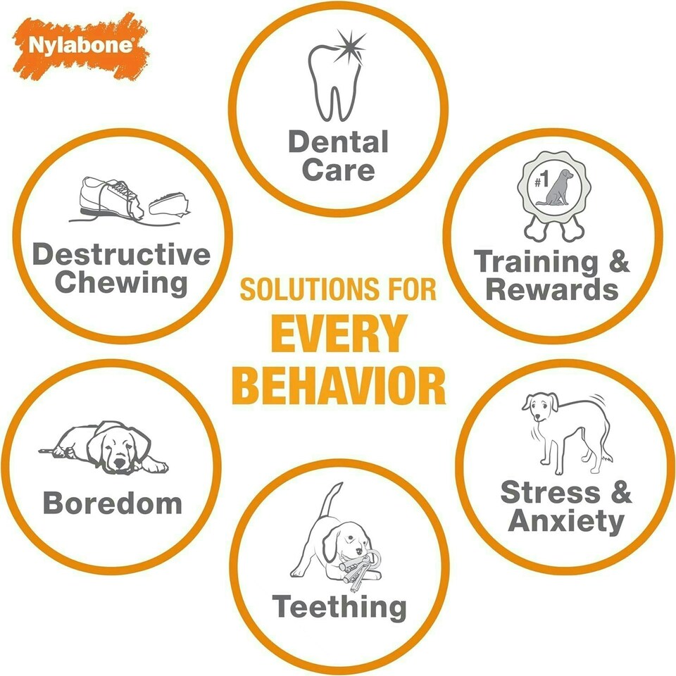 image 1 of Nylabone Dura Chew Extreme Tough Dog Chew Toy Bone, Allergen Free Peanut Butter Flavour, L, for Dogs Up to 23 kg