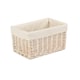 image 8 of Wicker Large White Lined Storage Basket | White | White