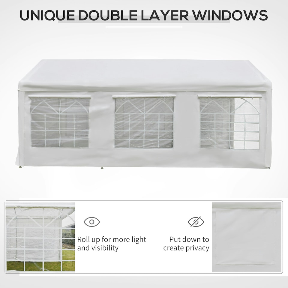 image 1 of Outsunny 6m x 3m Heavy Duty Carport Outdoor Car Canopy Shelter Party Tent