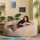 image 2 of Soul Giant Corduroy Bean Bag Natural 2-Seater Bean Bag Chair | Cream | Natural | XL | 1