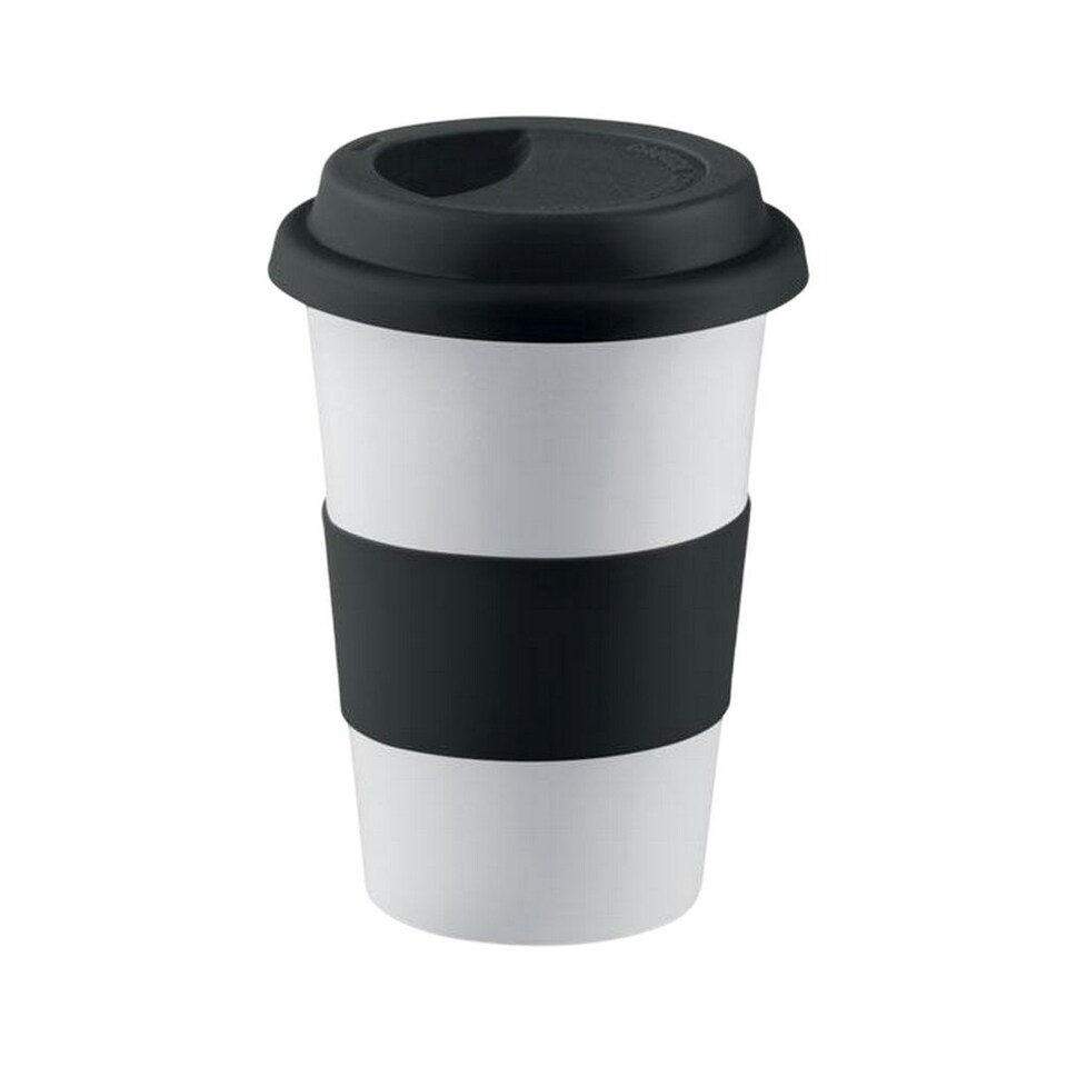 MidOcean Tribeca Ceramic Mug With Lid - Black - One Size Black