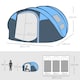image 5 of Outsunny Camping Tent Dome Pop-up Tent with Windows for 4-5 Person