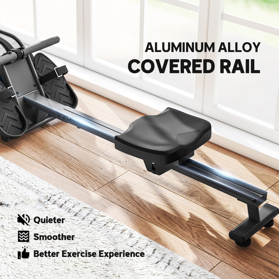 image 1 of SPORTNOW Water Rowing Machine with Adjustable Resistance, Vertical Storage