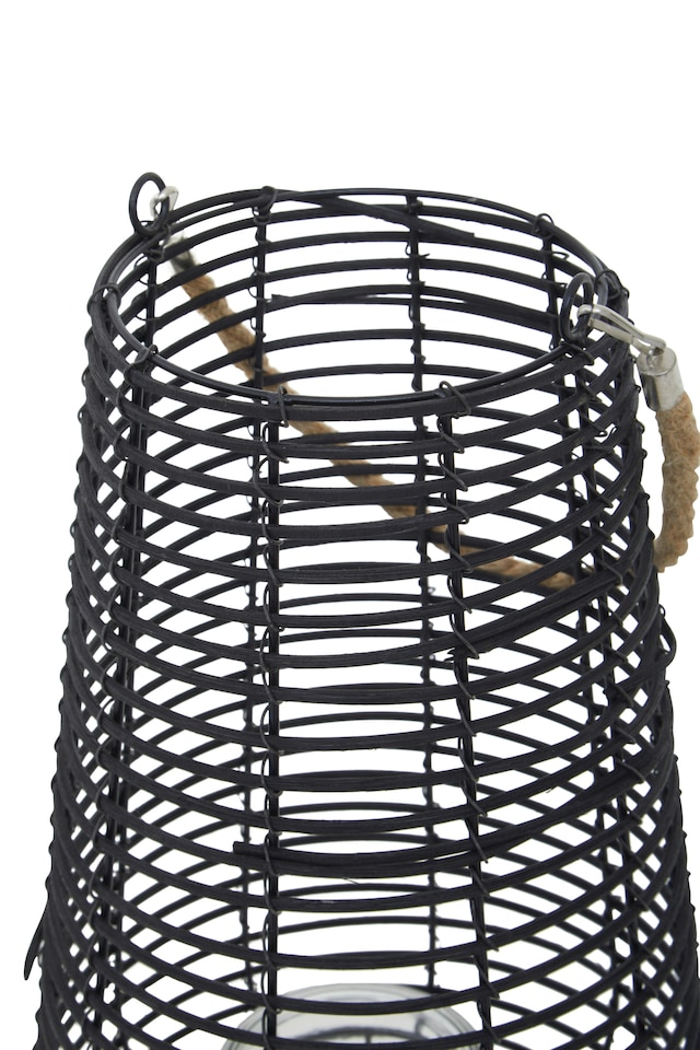 image 1 of Lentigo Large Black Rattan Lantern