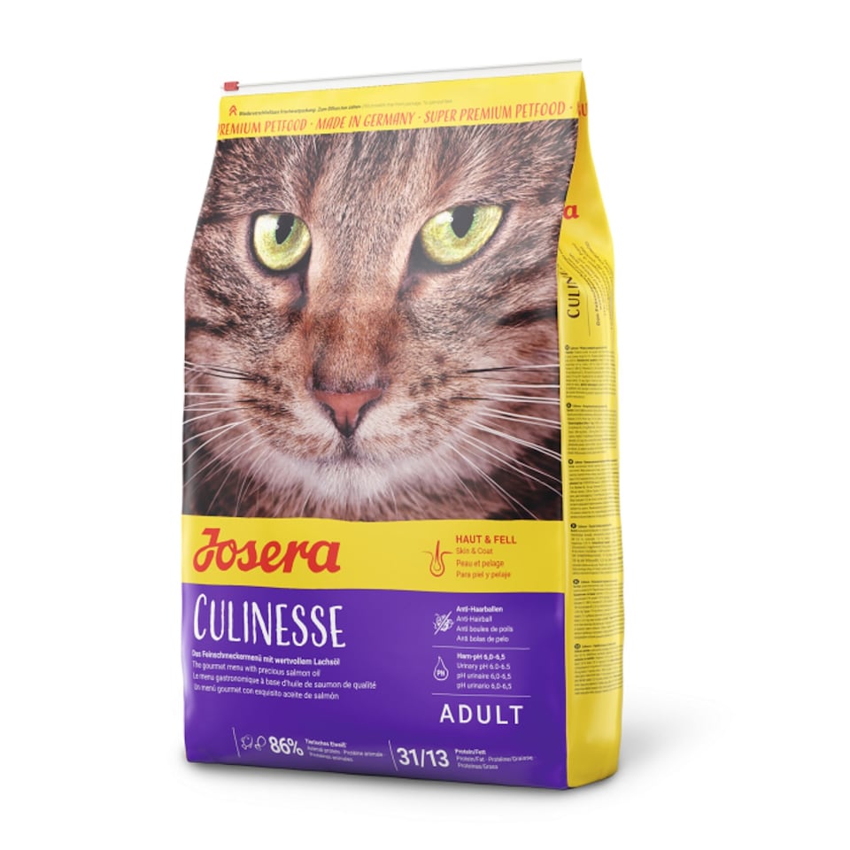 image 1 of Josera Culinesse | Complete cat food | Omega 3 from Salmon Oil | Anti-Hairball | For fussy cats| Gluten free | Moderate fat | Skin & Coat | 10kg