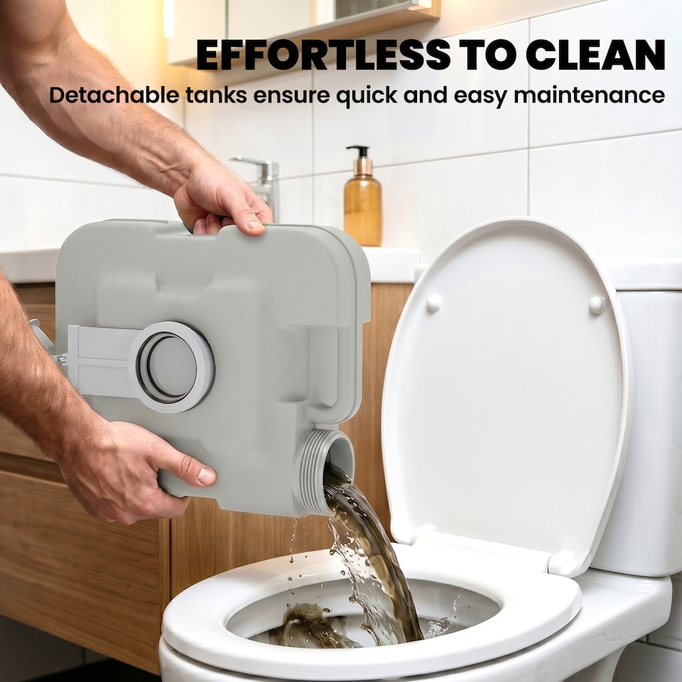 image 1 of HOMCOM 10L Portable Travel Toilet Outdoor Camping with 2 Detachable Tanks Grey