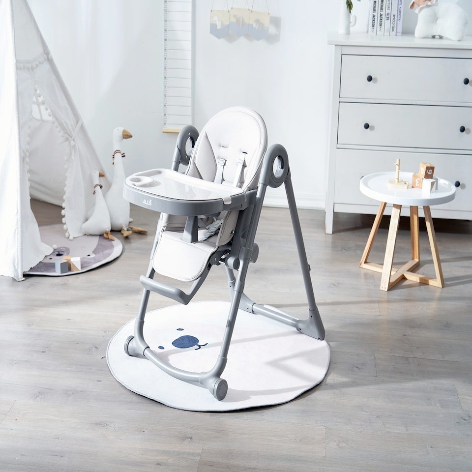 image 1 of Allis Baby Lola 2-in-1 Highchair Feeding Chair - Light Grey | Grey | Light Grey | One Size | 1