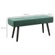image 7 of HOMCOM End of Bed Bench, Upholstered Hallway Bedroom with Steel Legs, Green