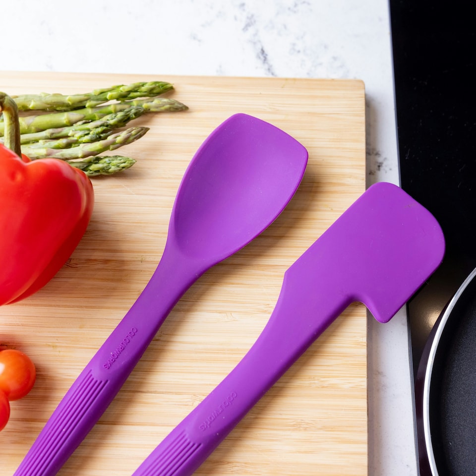 image 1 of Colourworks Silicone Kitchen Spatula Purple 28cm