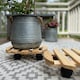 image 2 of Round Wooden Plant Pot Trolley Caddy Movers (30cm) - Pack of 2