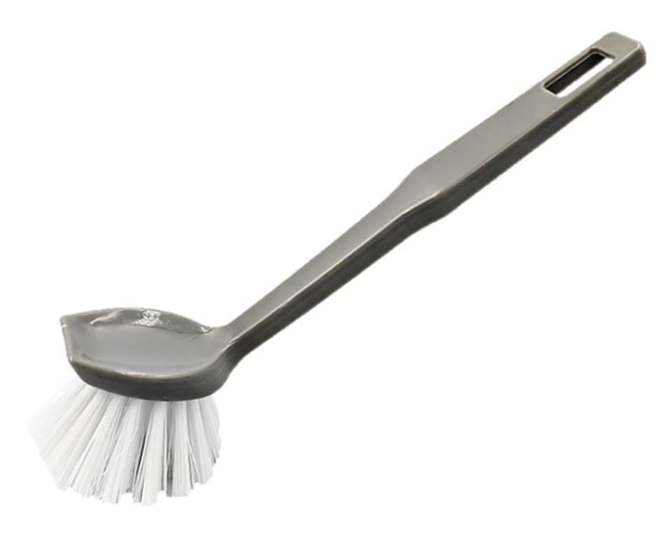 image 1 of Kitchen Dish Brush with Nylon Bristles Ergonomic Handle for Washing Up - Pack of 1 | Grey | 1