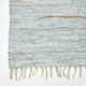 image 3 of Homescapes Leather Glitter Rug Silver and Natural - 66 x 200cm Runner Grey | 66 x 200 cm