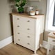 image 2 of Chest of Drawers Oak Top Metal Handles Bedroom Storage Furniture | White