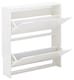 image 4 of Narrow High Gloss 2 Tier Shoe Cabinet | White | White