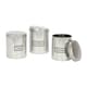 image 1 of Harbour Housewares 3pc Round Metal Tea Coffee Sugar Canister Set - Brushed - Kitchen Caddy Kitchen Storage Containers Canisters