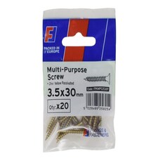 ForgeFix - Multi-Purpose Pozi Screw CSK ST ZYP 3.5 x 30mm ForgePack 20