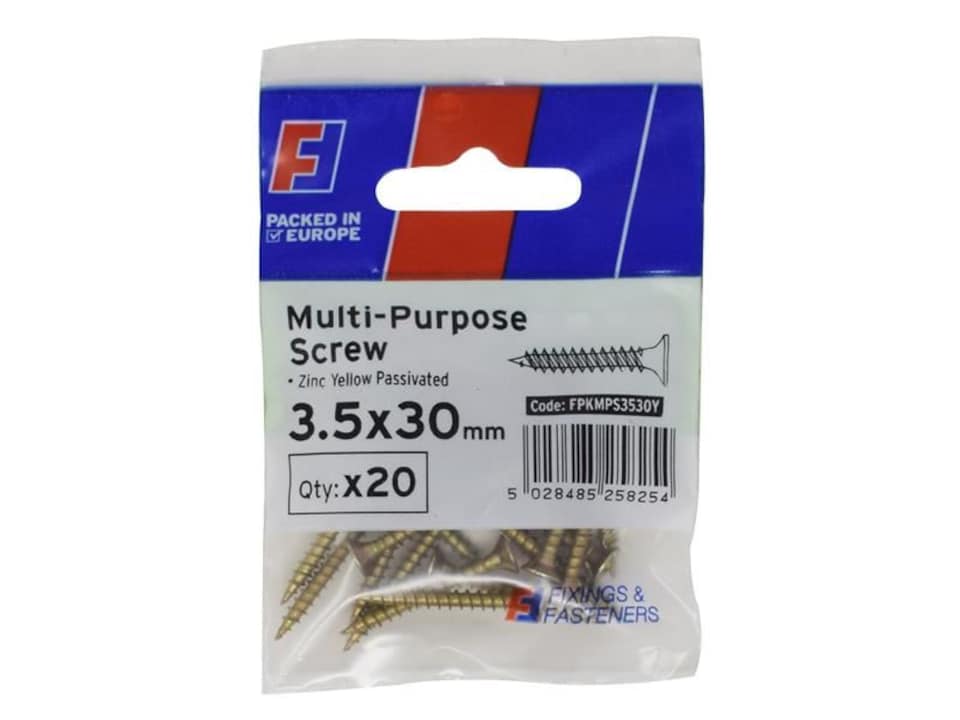ForgeFix - Multi-Purpose Pozi Screw CSK ST ZYP 3.5 x 30mm ForgePack 20