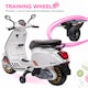 image 6 of AIYAPLAY Vespa Licensed 12V Kids Electric Motorbike, Kids Ride on Motorcycle with Music, Head Light, MP3, FM Radio, Two Training Wheels, for 3-6 Years - White