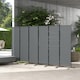 image 7 of Outsunny Garden Privacy Screen Foldable 6 Panel Room Divider, Dark Grey