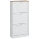 image 1 of HOMCOM Narrow Shoe Cabinet with 3 Flip Drawers for 18 Pairs of Shoes White