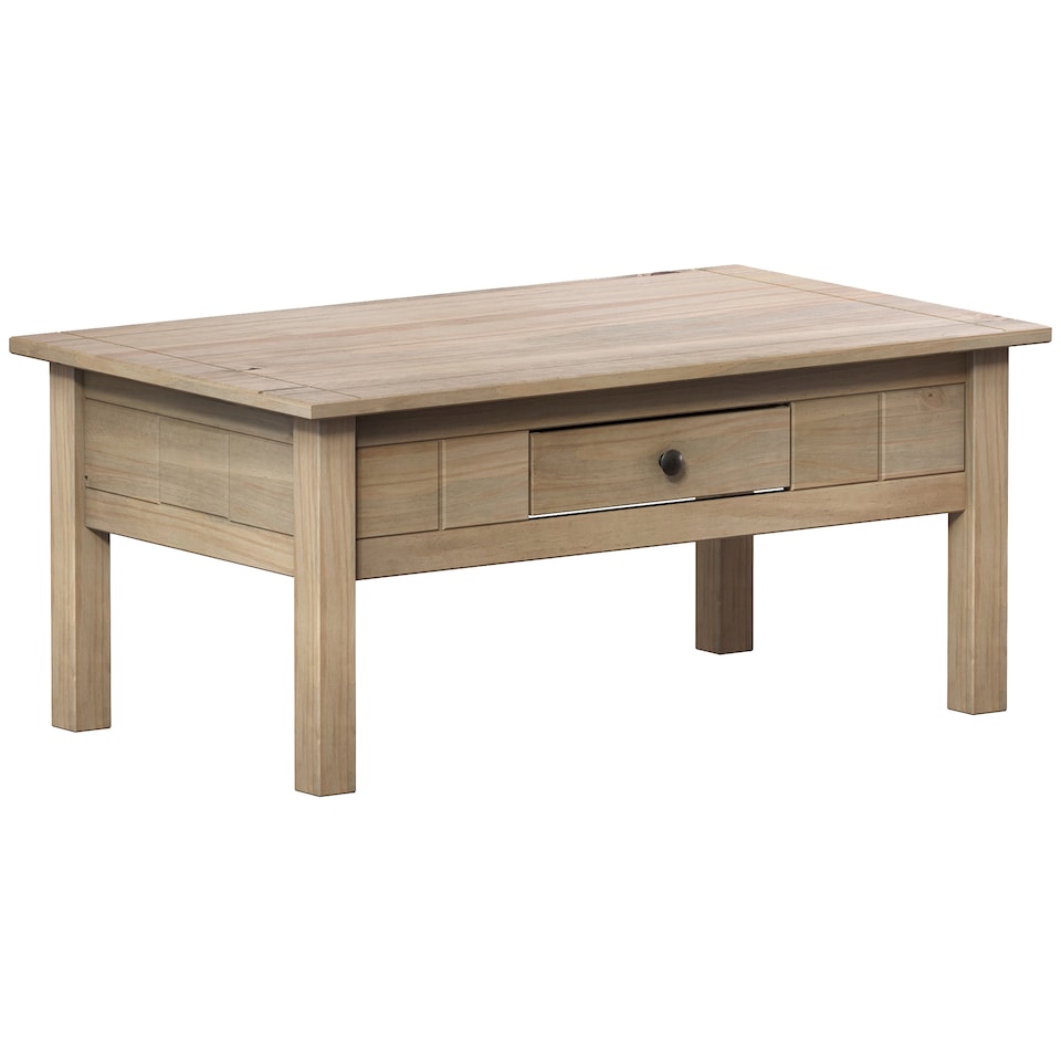 image 1 of Vida Designs Panama 1 Drawer Storage Coffee Table, Solid Pine Wood