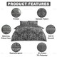 image 4 of VELVETIO Ananias Damask Complete Duvet Cover Set with Fitted Sheet Printed Bedding Quilt Grey | Single