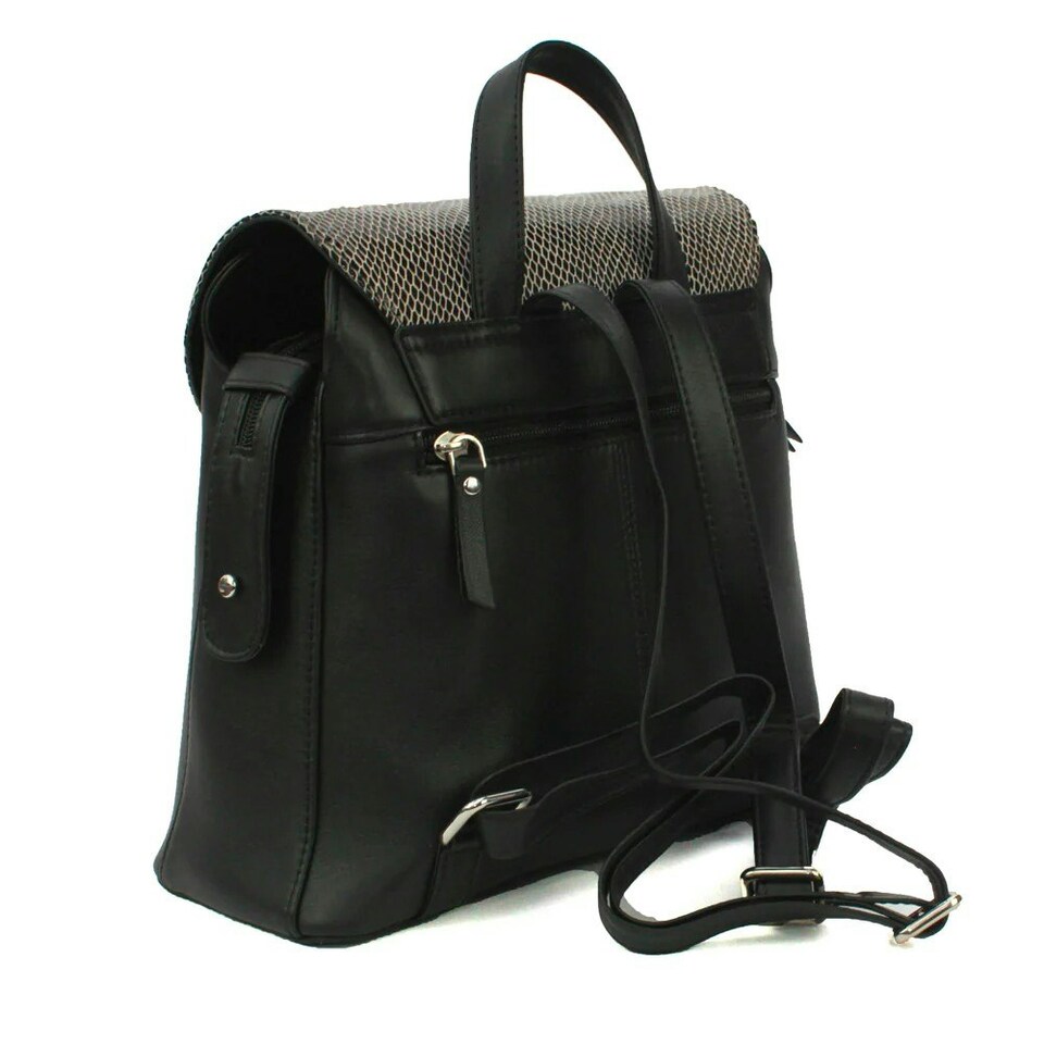 image 1 of Eastern Counties Leather Petra Snake Print Leather Backpack - Black - One Size