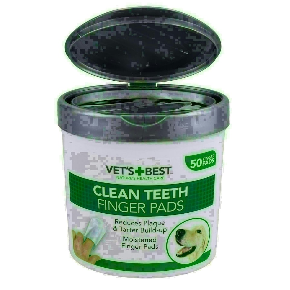 image 1 of 50PK Dog Pet Teeth Tooth Cleaning Finger Pads Wipes Plaque Tartar Remover
